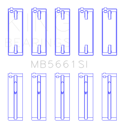 King Engine Bearings Volkswagen AMB/BYK/BBX Silicon Bi-Metal Aluminum Main Bearing Set - Size STD