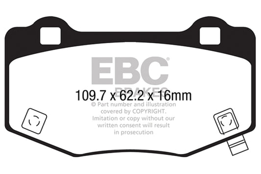 EBC 15-17 Ford Mustang Shelby GT350/GT350R Yellowstuff Rear Brake Pads