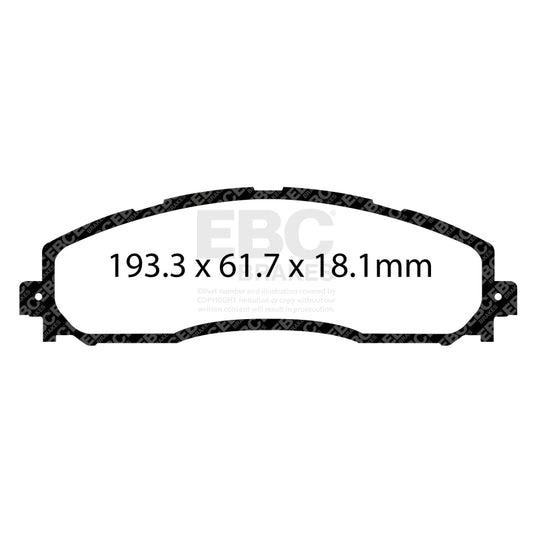 EBC 13+ Ford F250 (inc Super Duty) 6.2 (2WD) Yellowstuff Rear Brake Pads