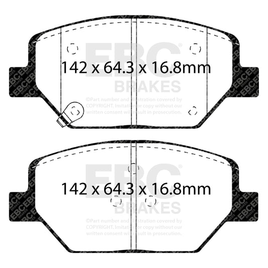 EBC 2015+ Chevrolet Camaro 3.6L Bluestuff Front Brake Pads