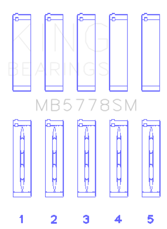 King Engine Bearings Audi/VW 1.8/2.0 TSI/TFSI (Size 0.25 Oversized) Main Bearing Set