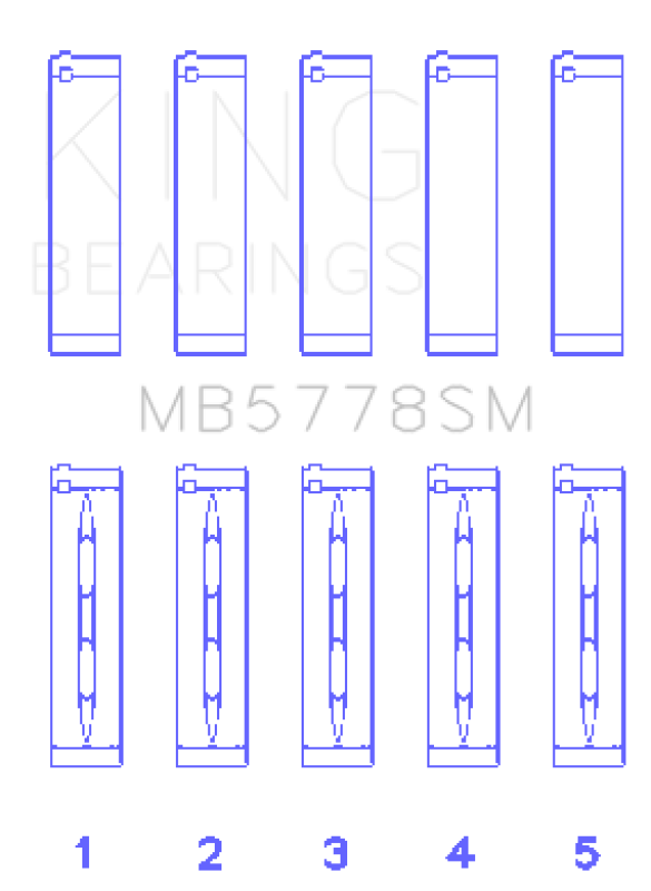 King Engine Bearings Audi/VW 1.8/2.0 TSI/TFSI (Size 0.50 Oversized) Main Bearing Set