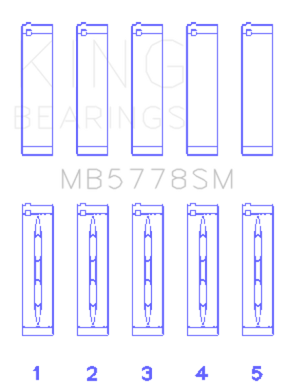 King Engine Bearings Audi/VW 1.8/2.0 TSI/TFSI (Size 0.50 Oversized) Main Bearing Set