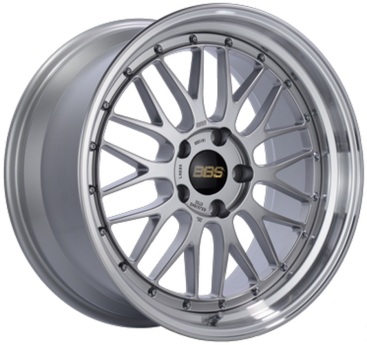 BBS LM 20x8.5 5x114.3 ET30 PFS Diamond Silver Center Diamond Cut Lip Wheel -82mm PFS/Clip Required