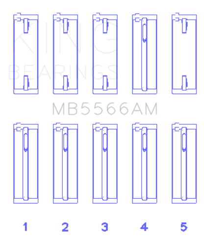 King Engine Bearings Audi A4 1.8L AEB (Size +.25 Oversized) Main Bearing Set