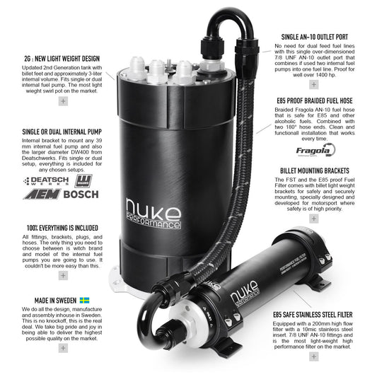 Nuke Performance - 2G Fuel Surge Tank Kit for internal fuel pumps