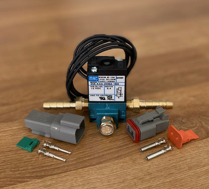 3-port boost control solenoid kit with MAC 35 series valve, fittings and wiring kit at 9T Performance